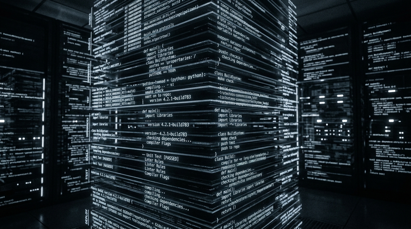 Dense strata of indented code rules with line numbers